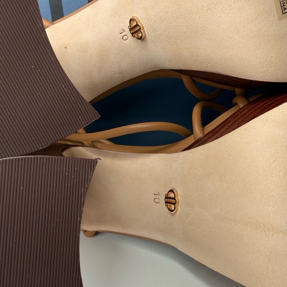 Paige Hailey Platform Sandal in Cognac Leather Size 10 NWT Strappy Euro Summer - Picture 11 of 15